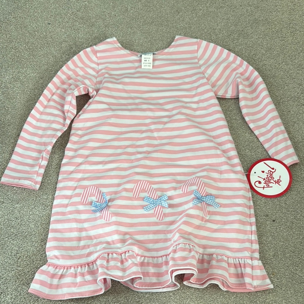 Striped Pink Kids Pajamas with Bows